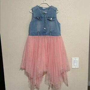 Denim and Pink Tulle Dress